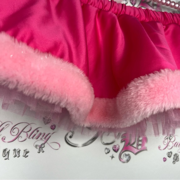 Victoria secret sexy little things skirt Christmas pink furry fur bottom sparkly - Picture 8 of 11